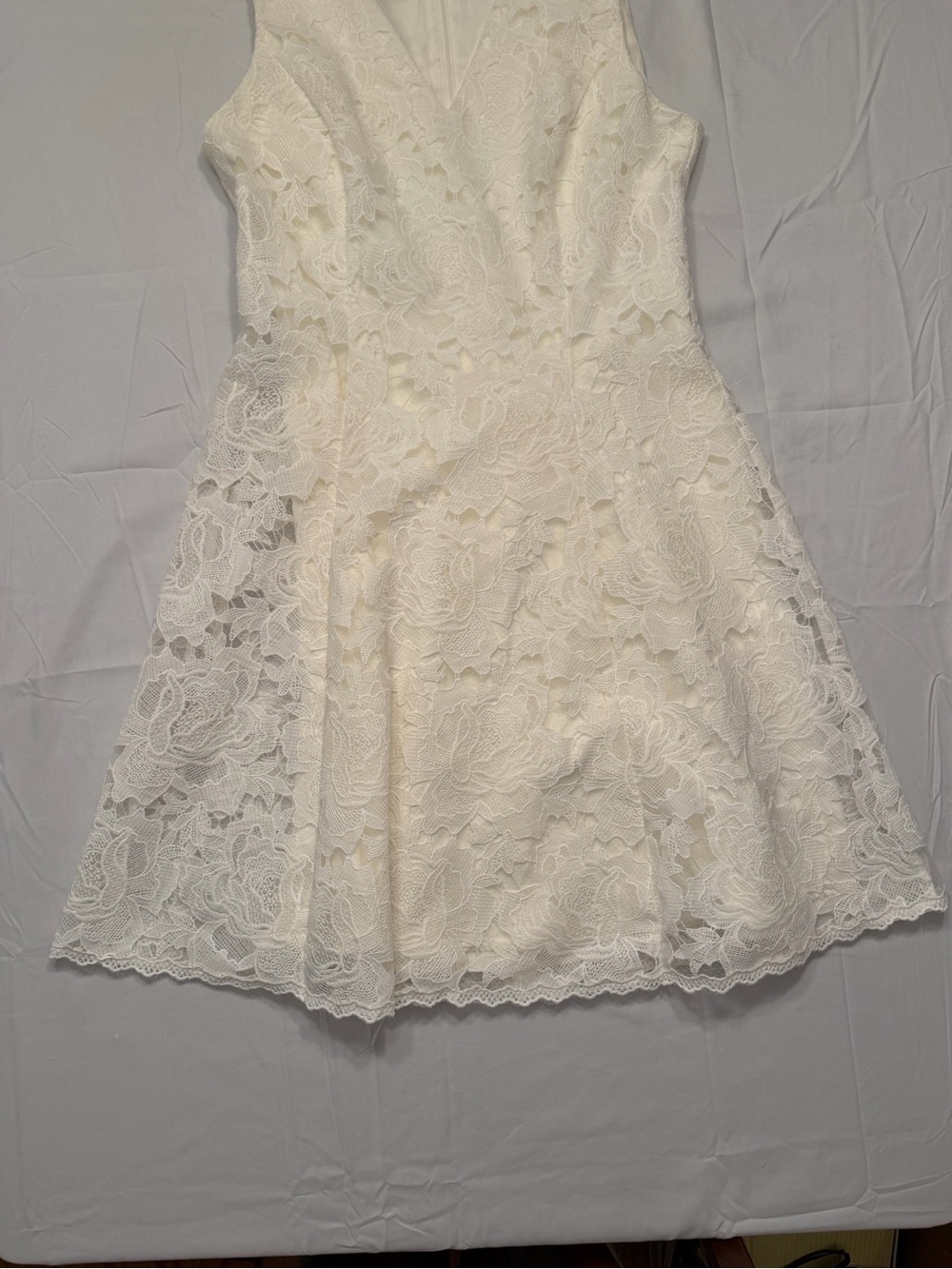 White House Black Market Cream Lace Cocktail Dress